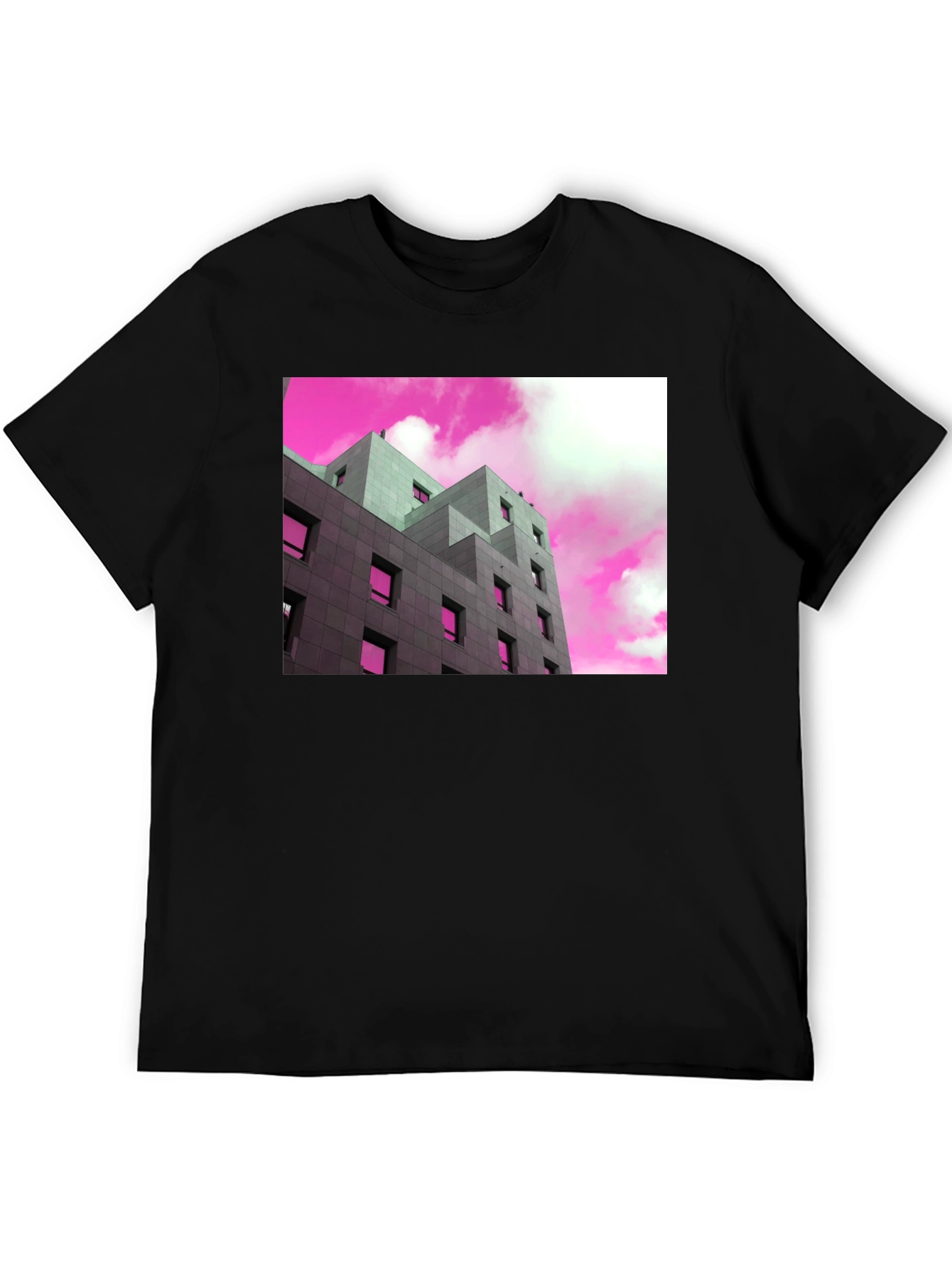 Modern Building Graphic Tee - Trendy Urban Style T-Shirt