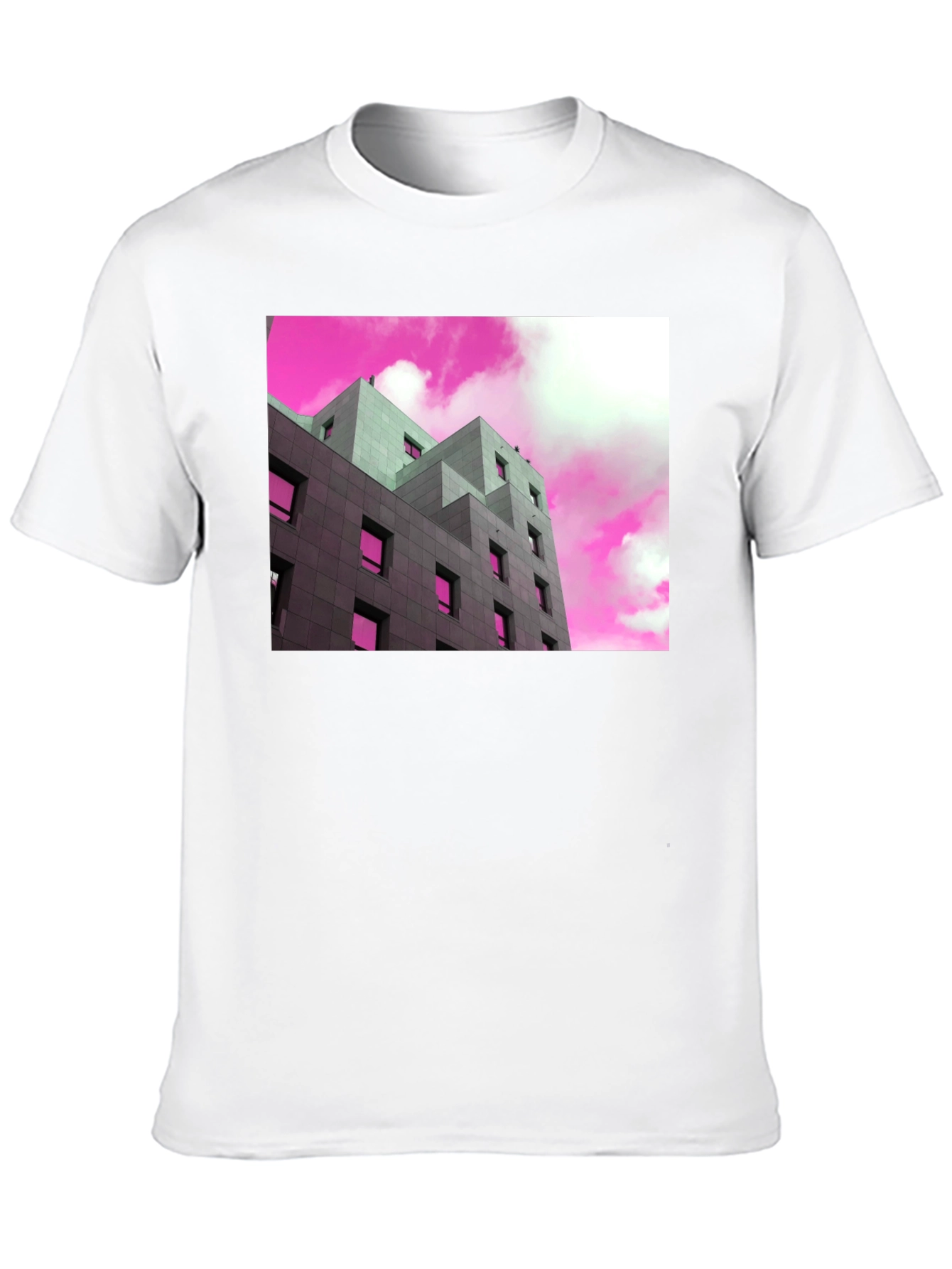 Modern Building Graphic Tee - Trendy Urban Style T-Shirt