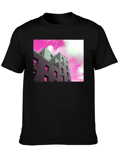 Modern Building Graphic Tee - Trendy Urban Style T-Shirt