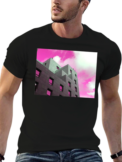 Modern Building Graphic Tee - Trendy Urban Style T-Shirt
