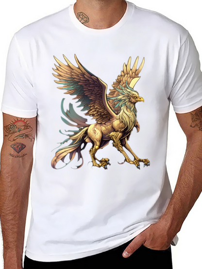Mythical Griffin Graphic Tee - Black Cotton T-Shirt