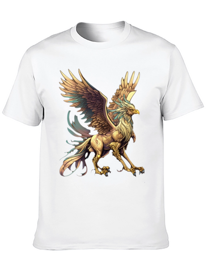 Mythical Griffin Graphic Tee - Black Cotton T-Shirt