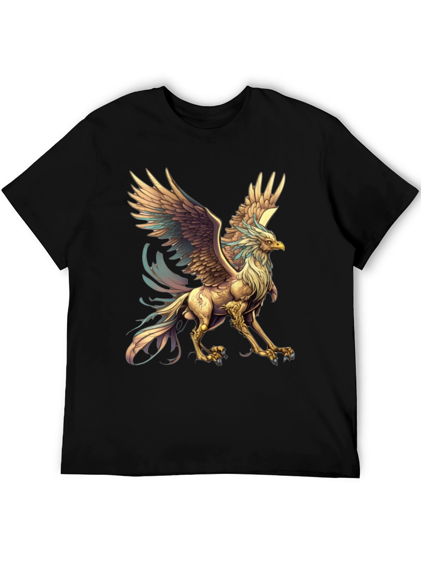 Mythical Griffin Graphic Tee - Black Cotton T-Shirt