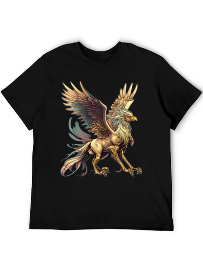 Mythical Griffin Graphic Tee - Black Cotton T-Shirt