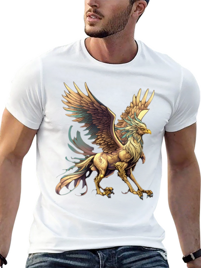 Mythical Griffin Graphic Tee - Black Cotton T-Shirt