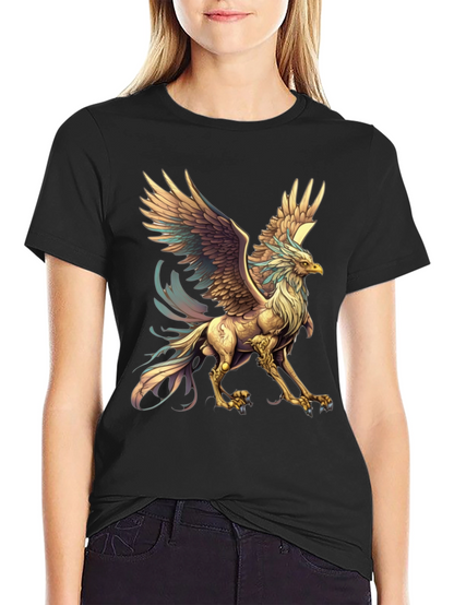 Mythical Griffin Graphic Tee - Black Cotton T-Shirt