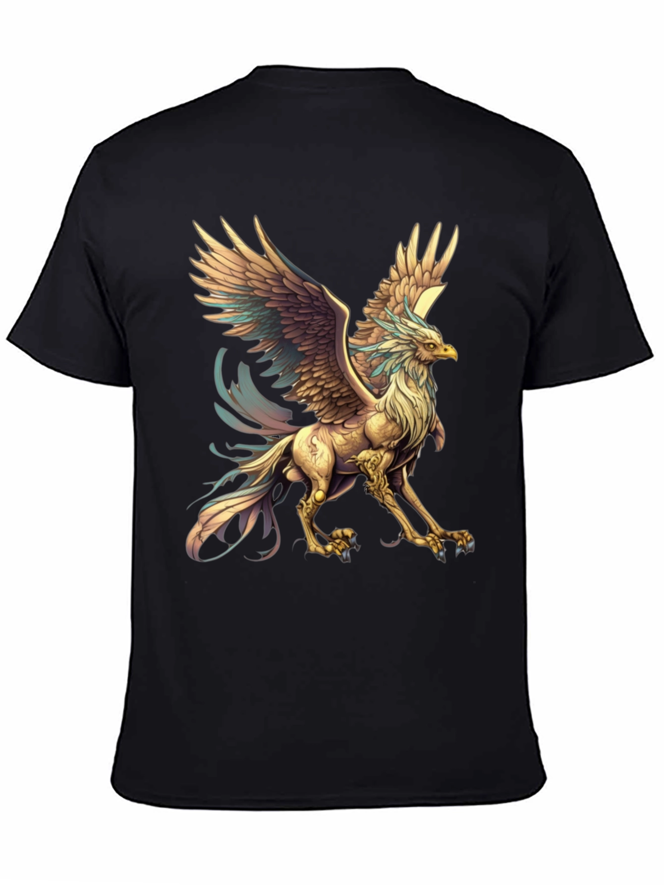 Mythical Griffin Graphic Tee - Black Cotton T-Shirt