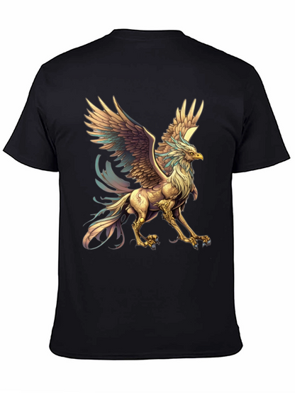 Mythical Griffin Graphic Tee - Black Cotton T-Shirt