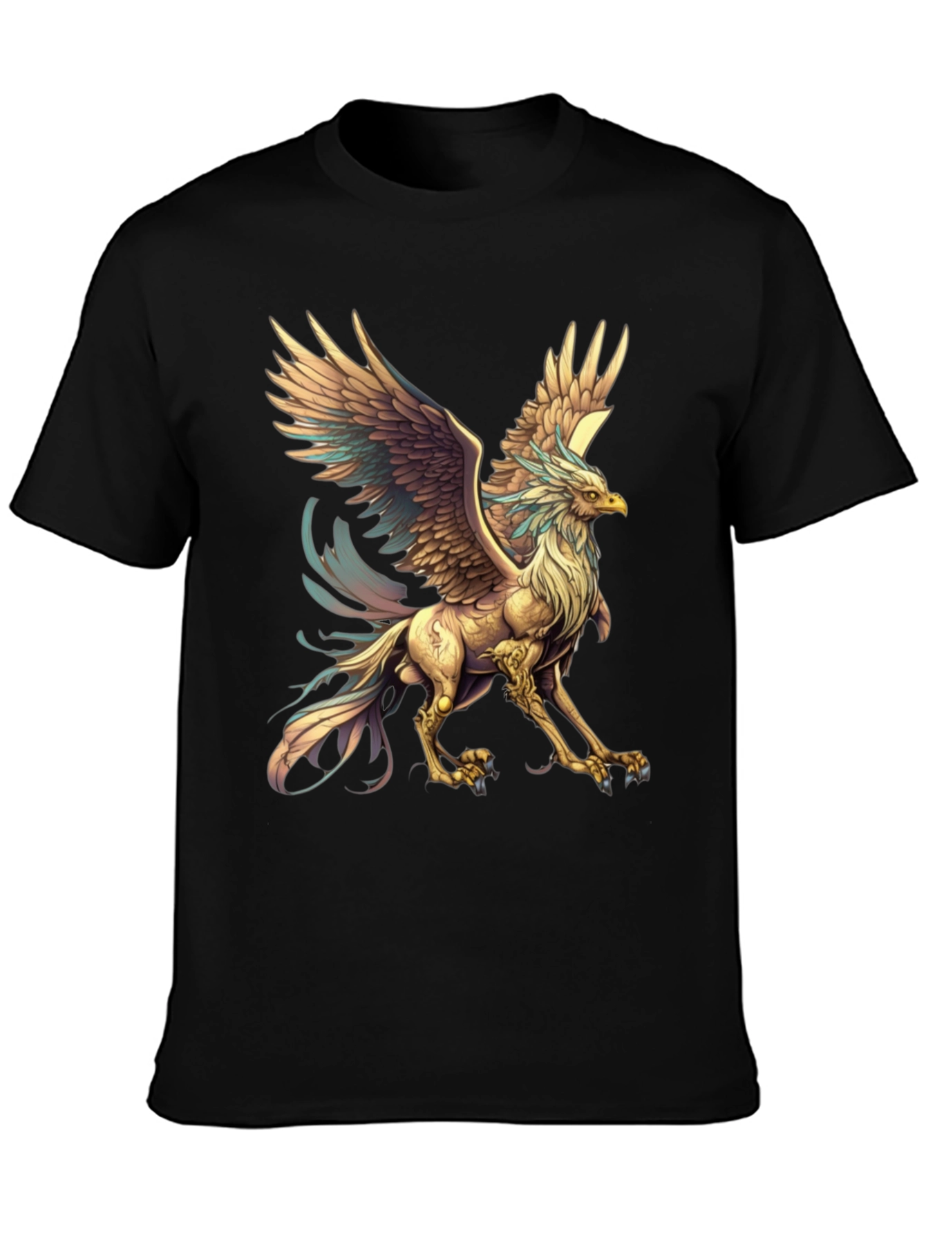 Mythical Griffin Graphic Tee - Black Cotton T-Shirt