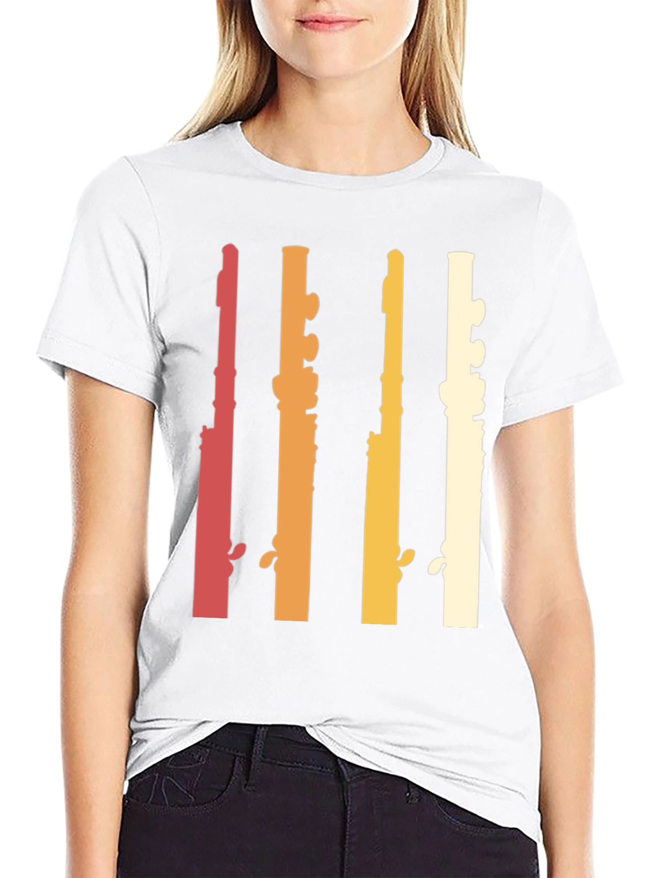Retro Flute Musician T-Shirt