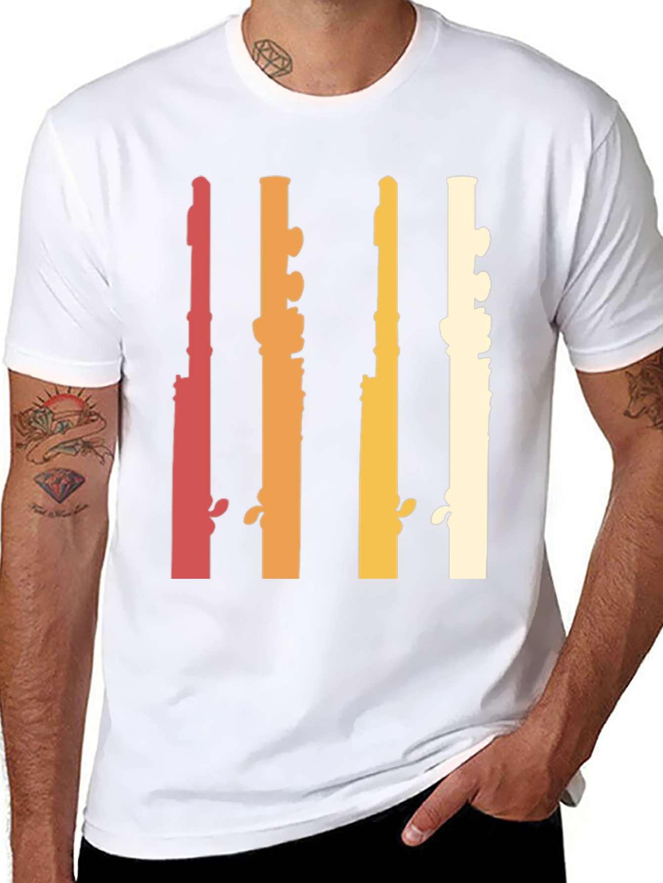 Retro Flute Musician T-Shirt