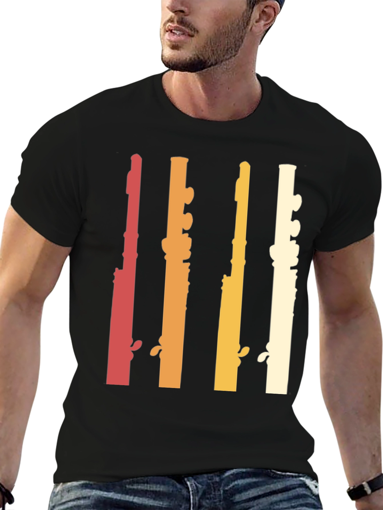Retro Flute Musician T-Shirt