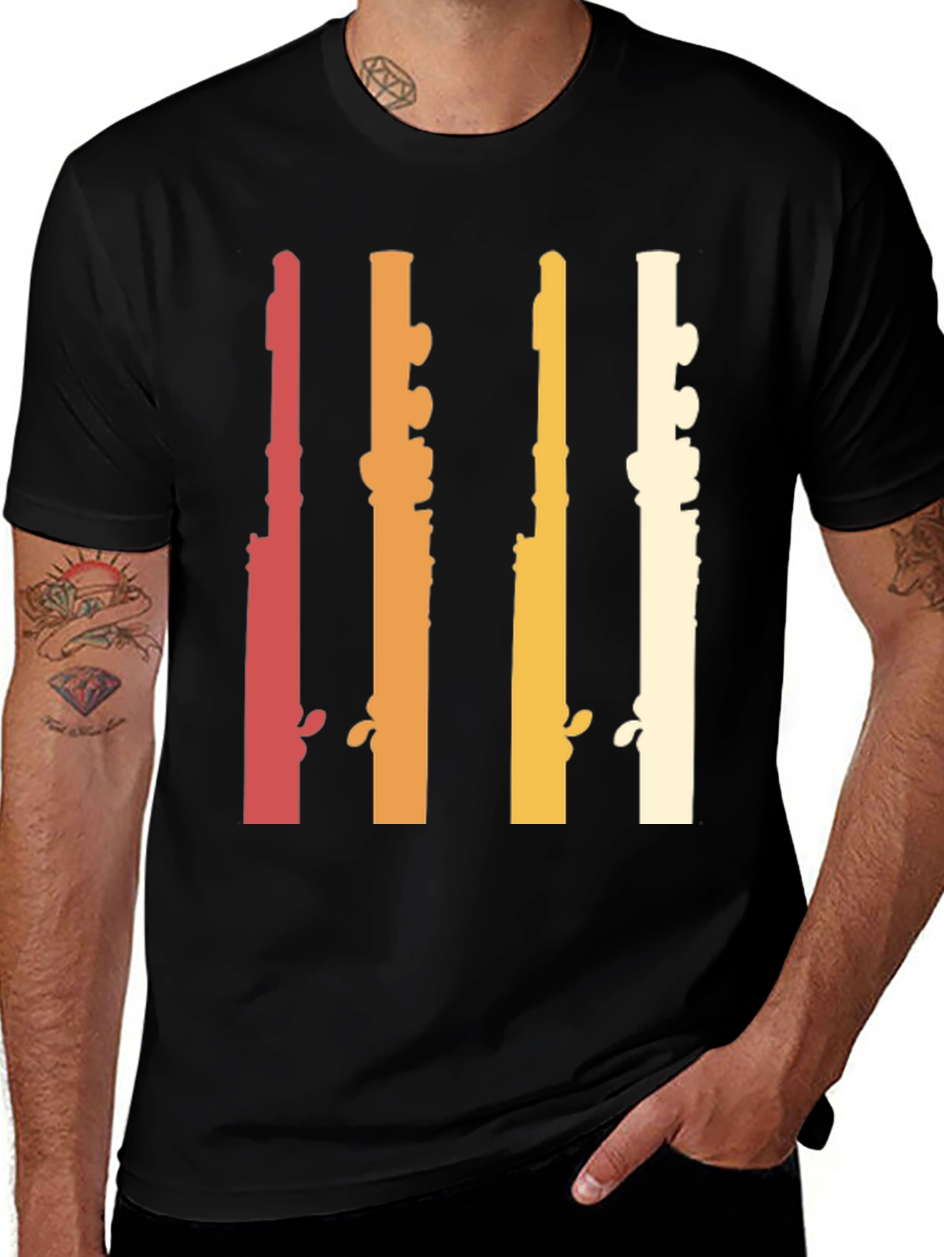 Retro Flute Musician T-Shirt