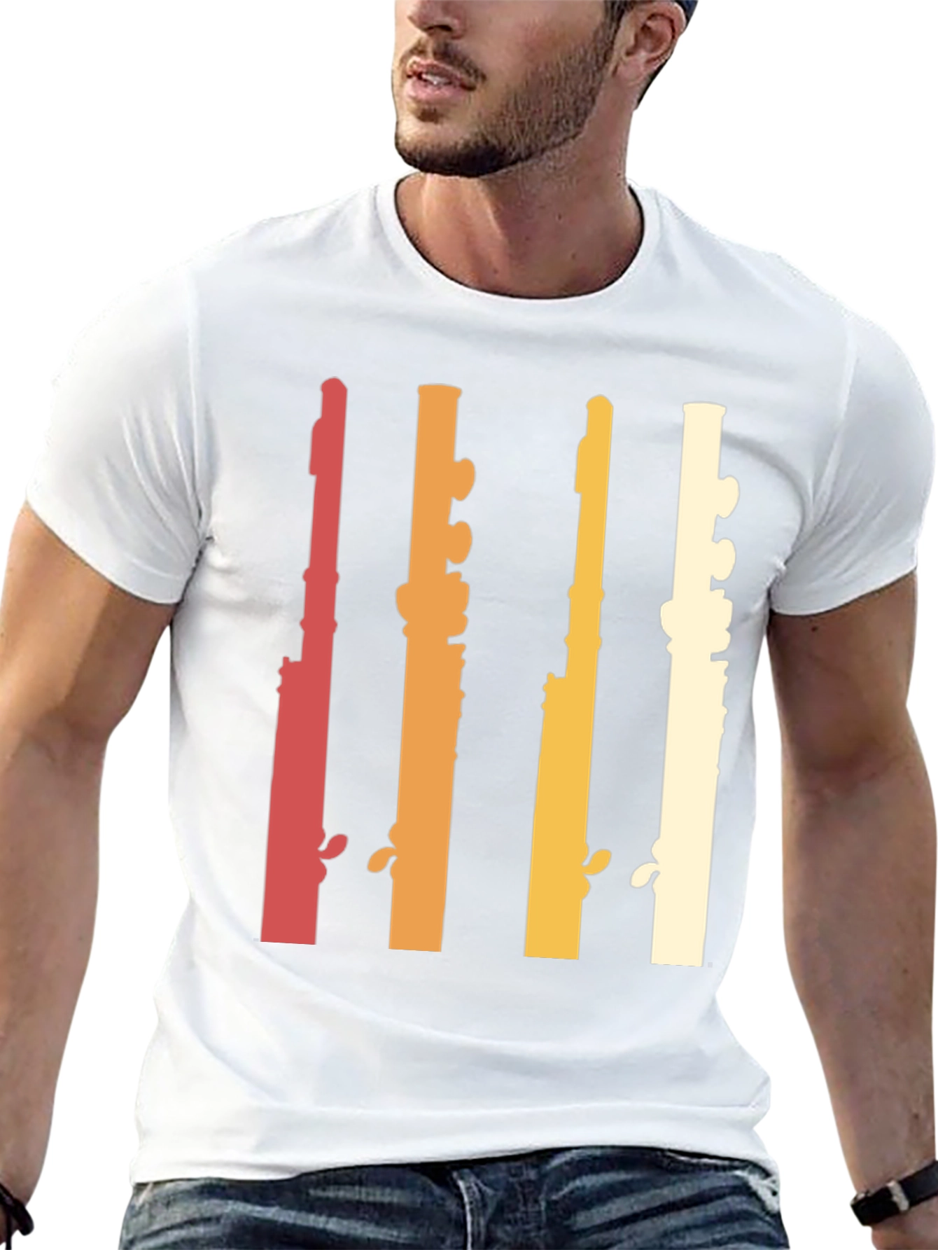 Retro Flute Musician T-Shirt