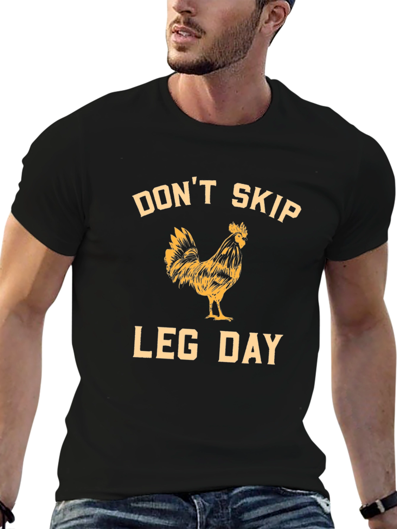 Dont Skip Leg Day Rooster Graphic T-Shirt