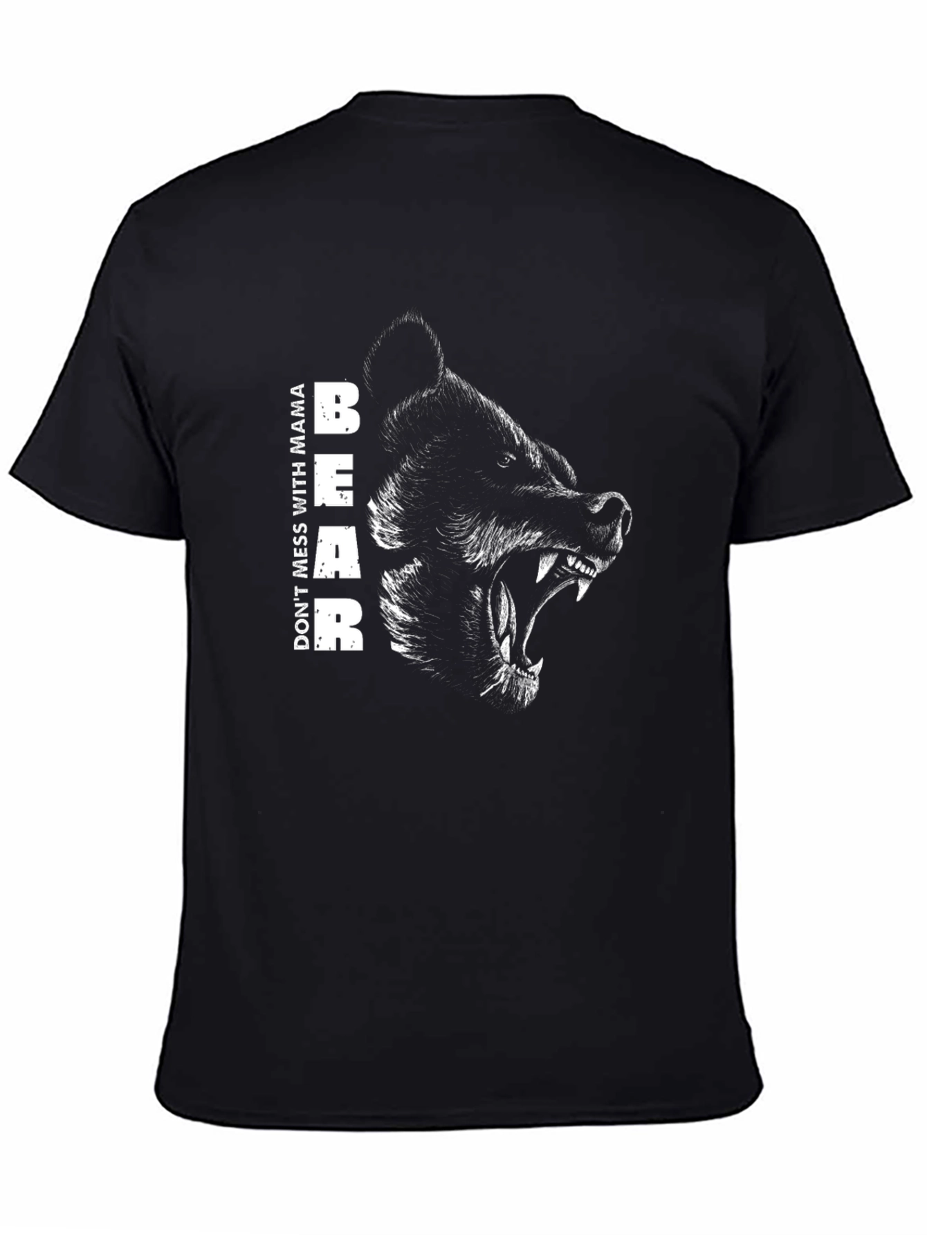 Mama Bear Graphic Tee - Black Cotton T-Shirt