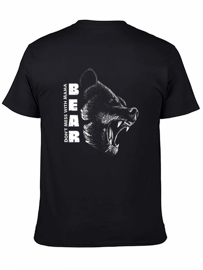 Mama Bear Graphic Tee - Black Cotton T-Shirt