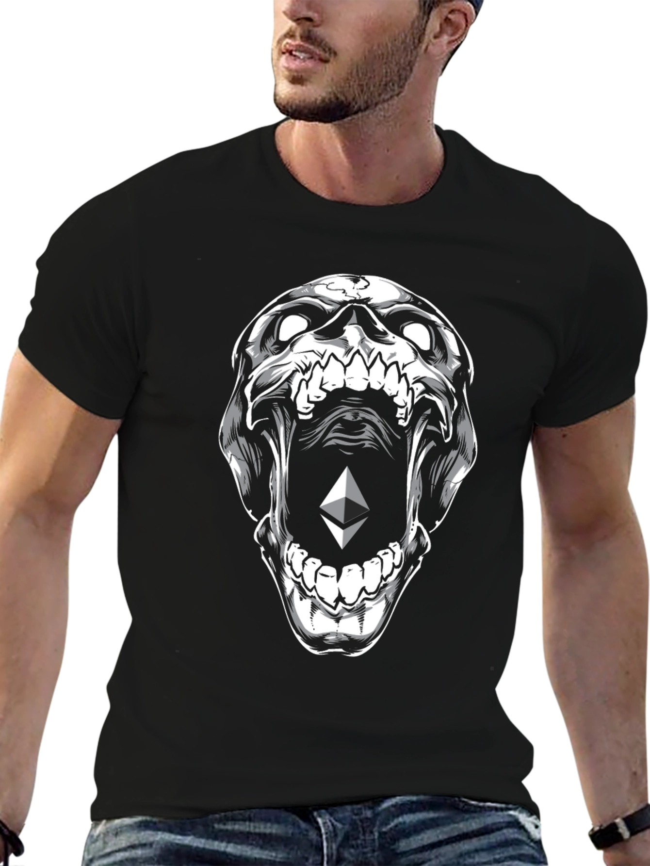 Ethereum Skull Graphic T-Shirt