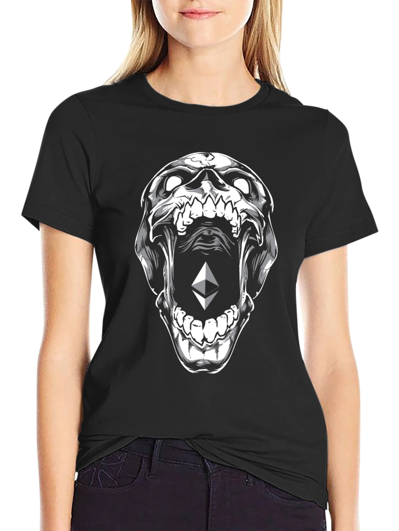 Ethereum Skull Graphic T-Shirt