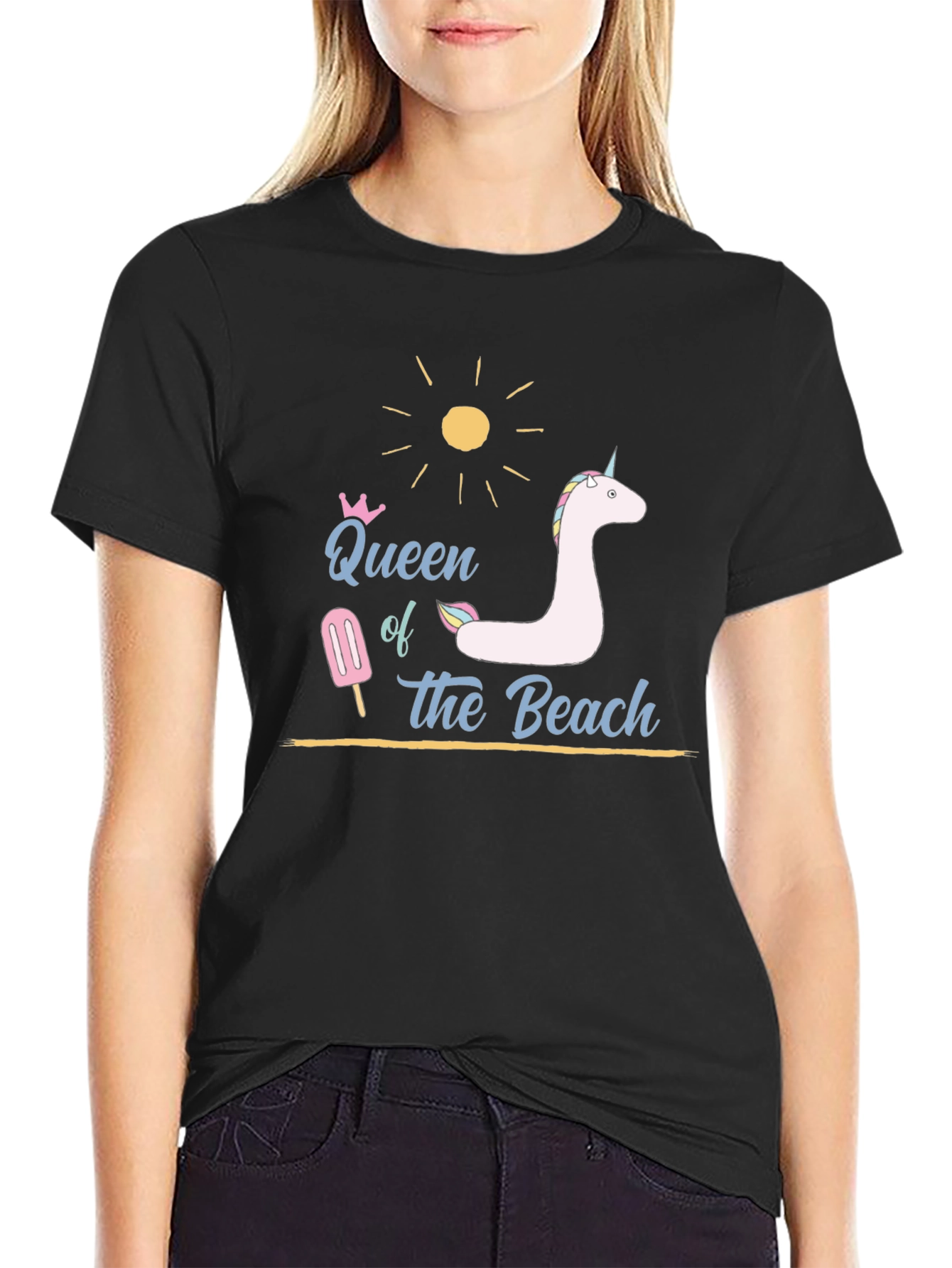 Queen of the Beach T-Shirt - Black