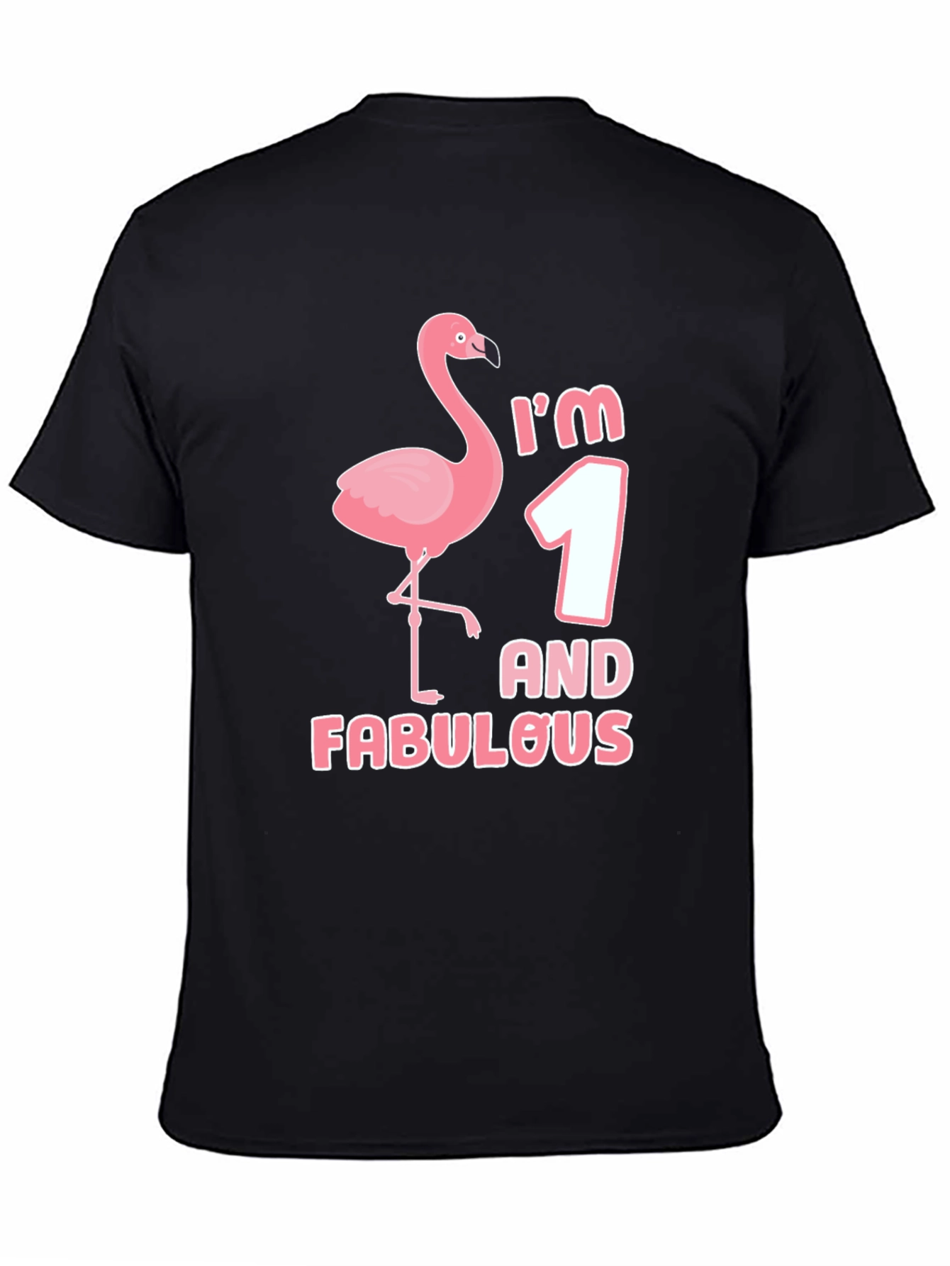 Im One and Fabulous Flamingo Black Graphic Tee