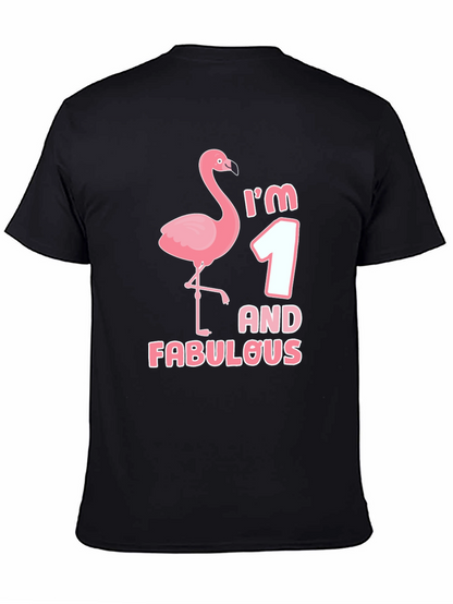 Im One and Fabulous Flamingo Black Graphic Tee