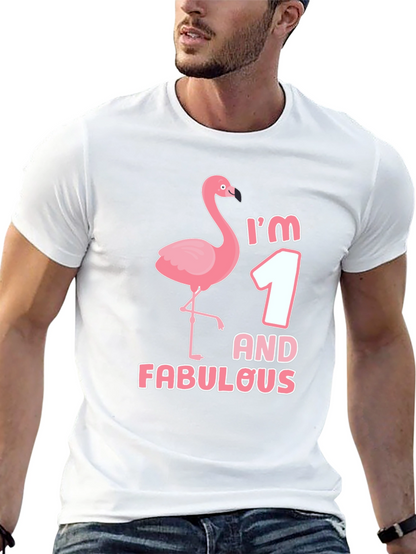 Im One and Fabulous Flamingo Black Graphic Tee