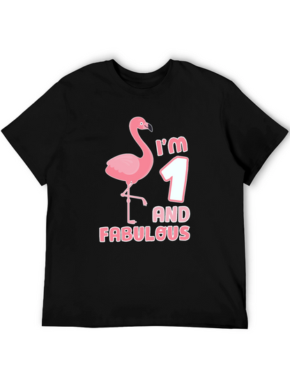 Im One and Fabulous Flamingo Black Graphic Tee