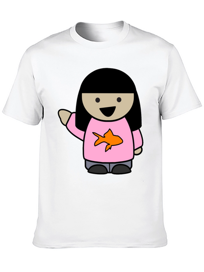 Cartoon Girl with Goldfish Tee