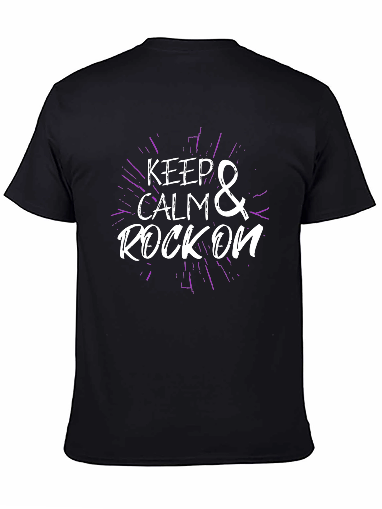 Keep Calm & Rock On Black T-Shirt
