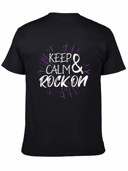 Keep Calm & Rock On Black T-Shirt