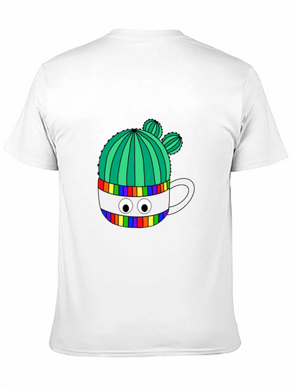 Cactus in Mug Graphic Tee - Stylish Black T-Shirt