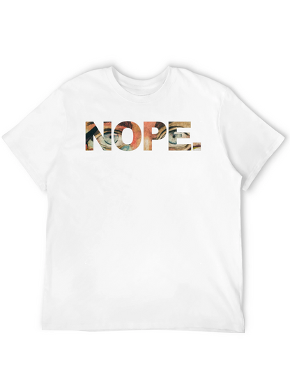 Nope Graphic Print Mens Black T-Shirt