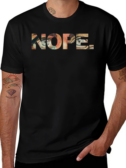 Nope Graphic Print Mens Black T-Shirt