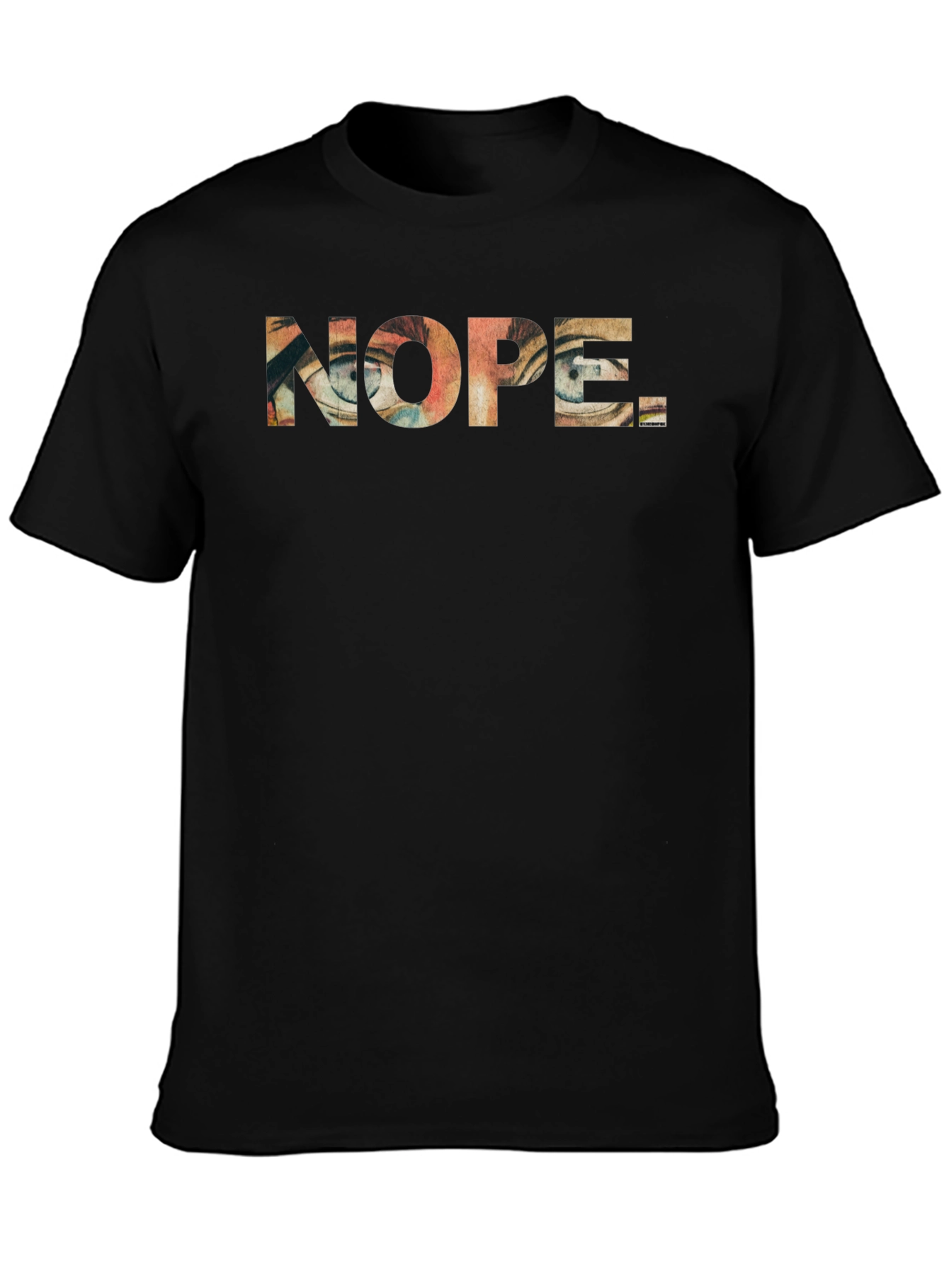 Nope Graphic Print Mens Black T-Shirt