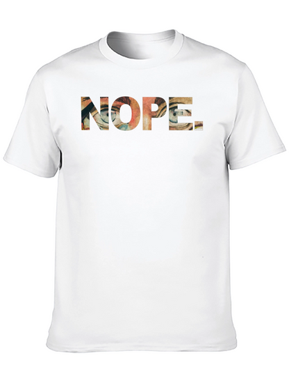 Nope Graphic Print Mens Black T-Shirt