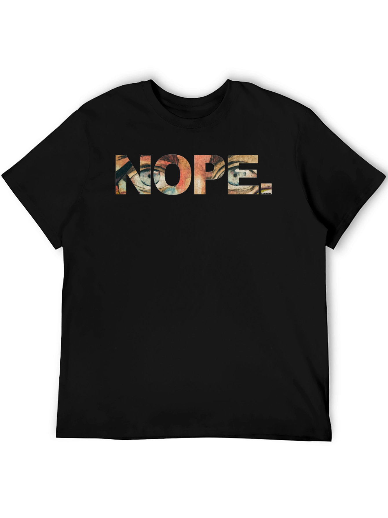 Nope Graphic Print Mens Black T-Shirt