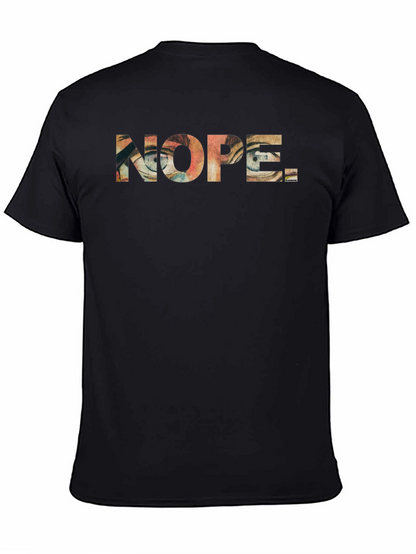 Nope Graphic Print Mens Black T-Shirt