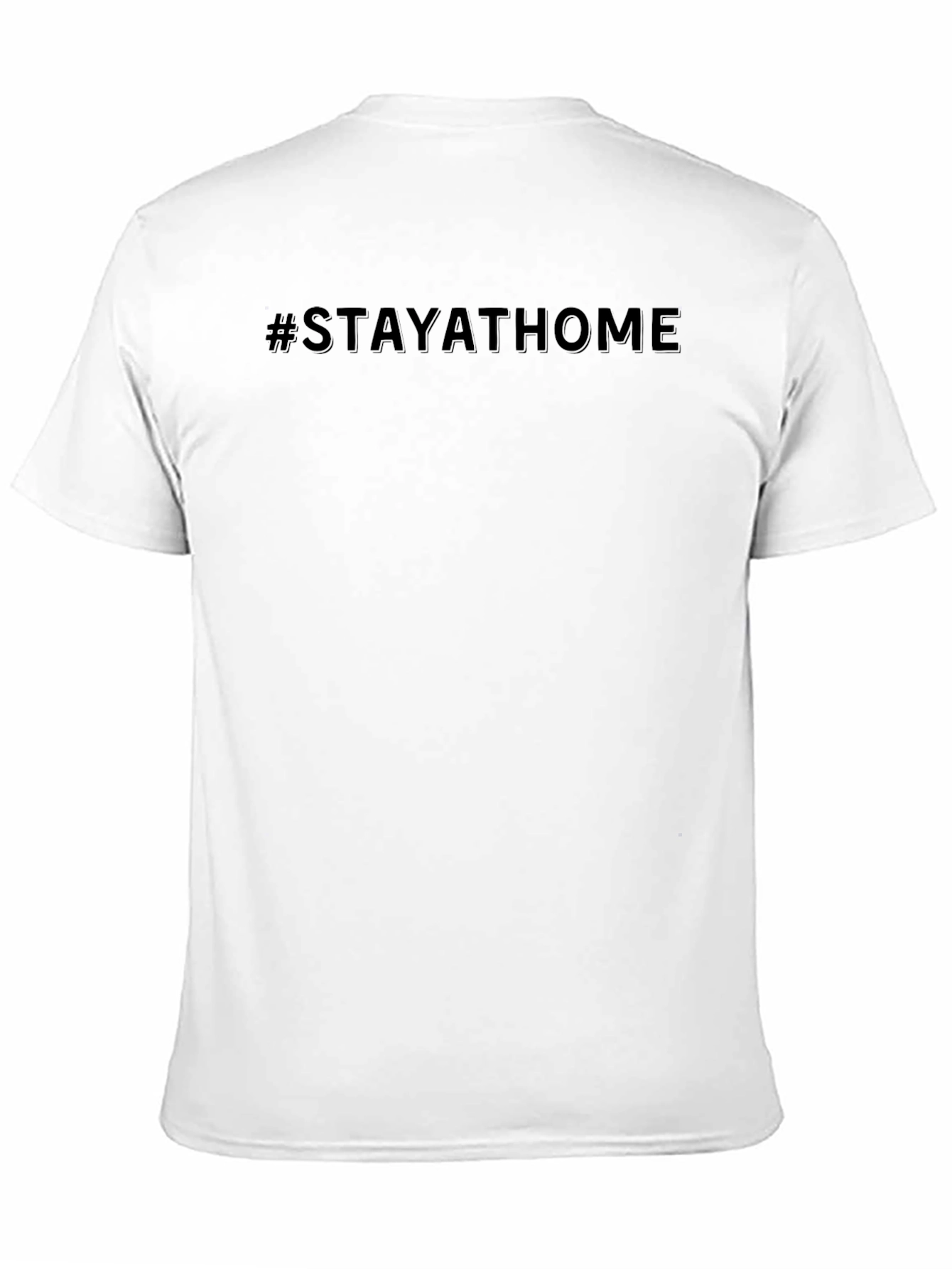 StayAtHome Black Crew Neck T-Shirt