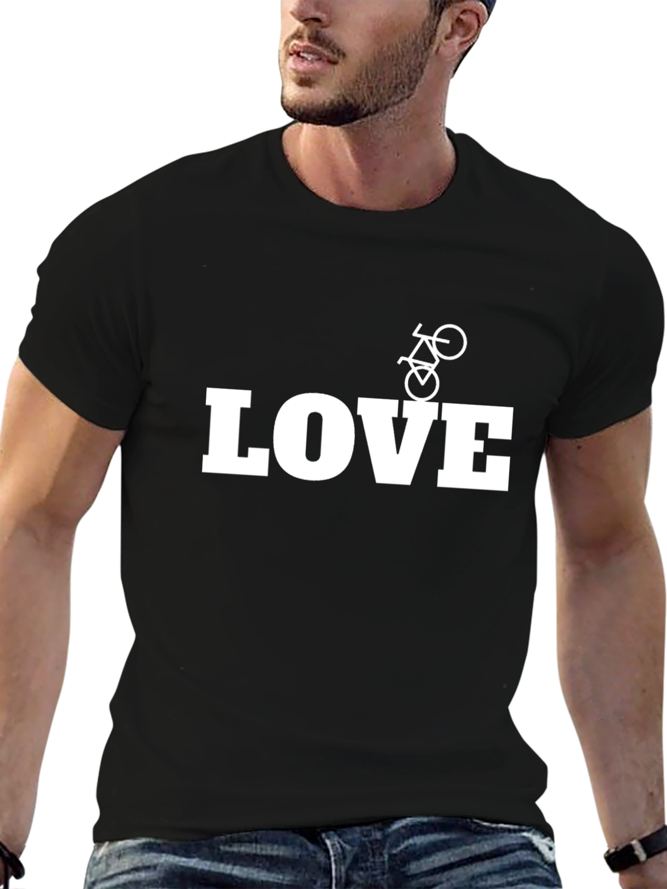 Love Biking Graphic Tee - Cool Black T-Shirt