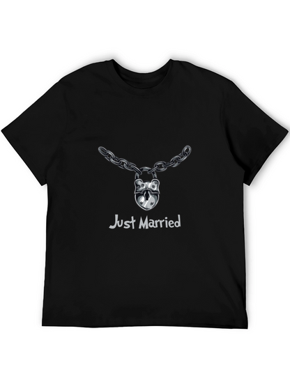 Just Married Lock & Chain T-Shirt - Wedding Gift