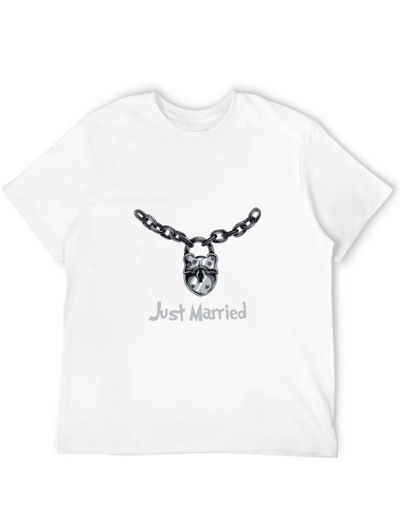 Just Married Lock & Chain T-Shirt - Wedding Gift