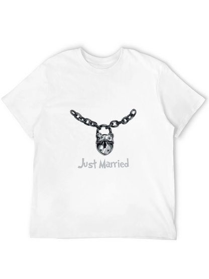 Just Married Lock & Chain T-Shirt - Wedding Gift