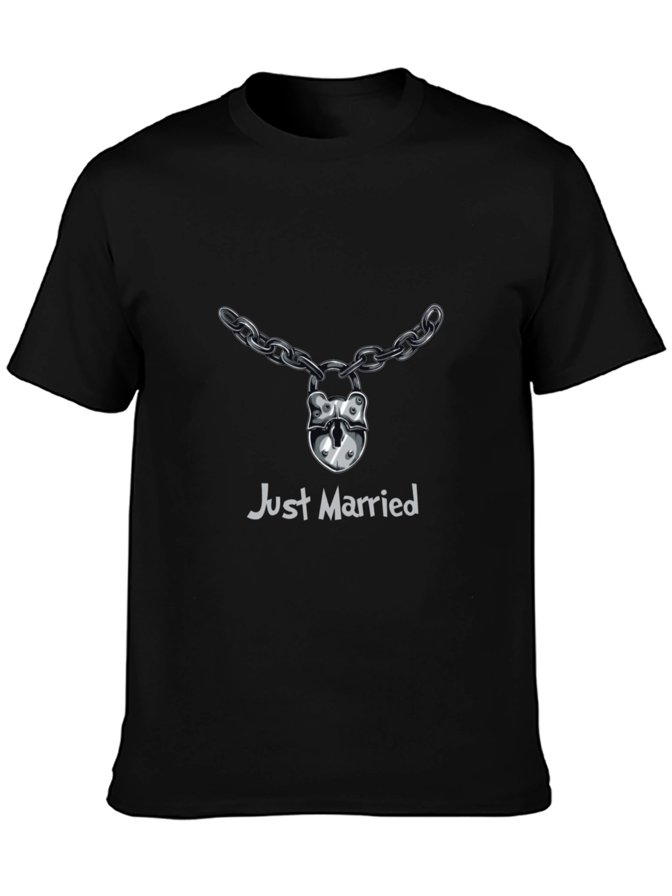 Just Married Lock & Chain T-Shirt - Wedding Gift