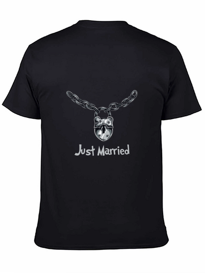 Just Married Lock & Chain T-Shirt - Wedding Gift