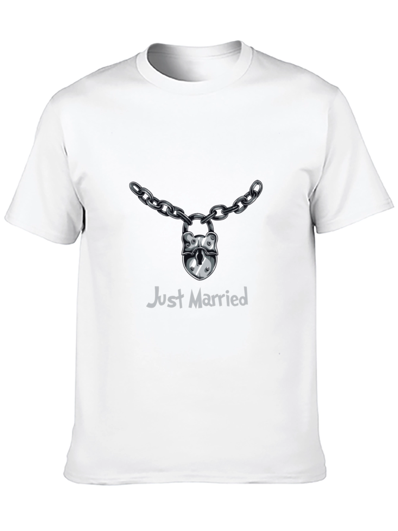 Just Married Lock & Chain T-Shirt - Wedding Gift
