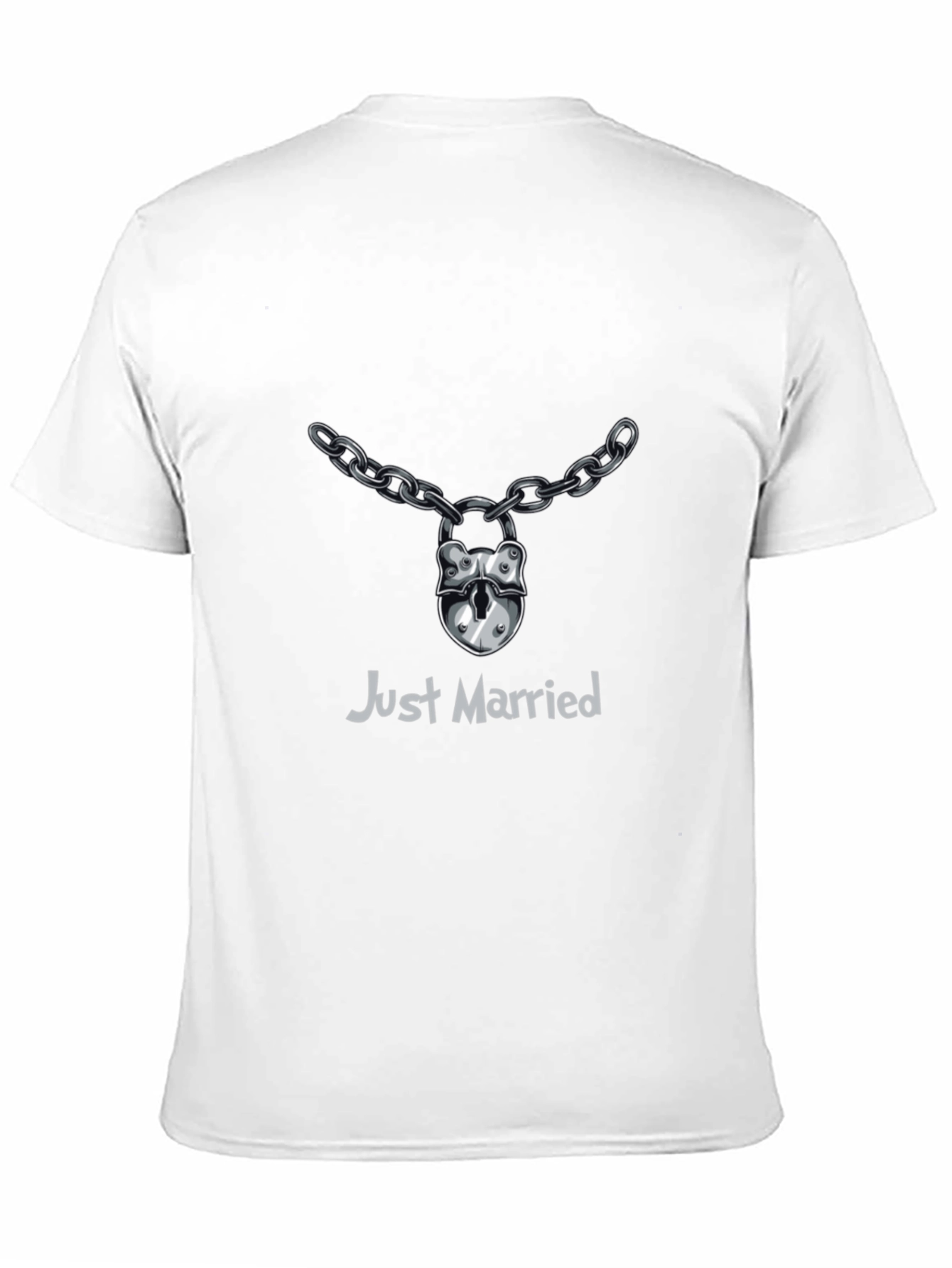 Just Married Lock & Chain T-Shirt - Wedding Gift