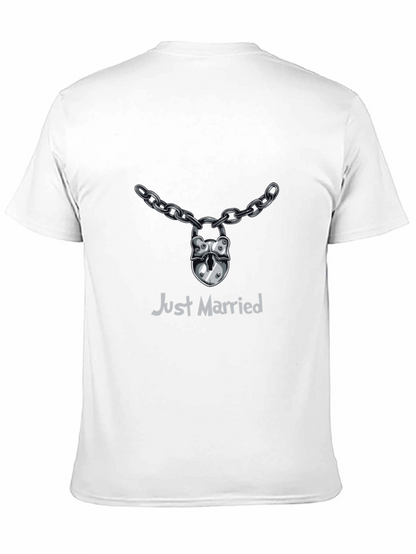 Just Married Lock & Chain T-Shirt - Wedding Gift