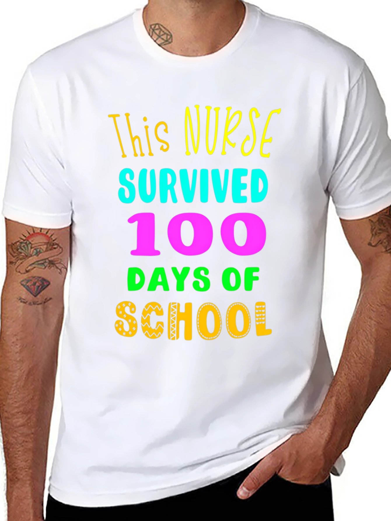 Nurse Survived 100 Days of School T-Shirt