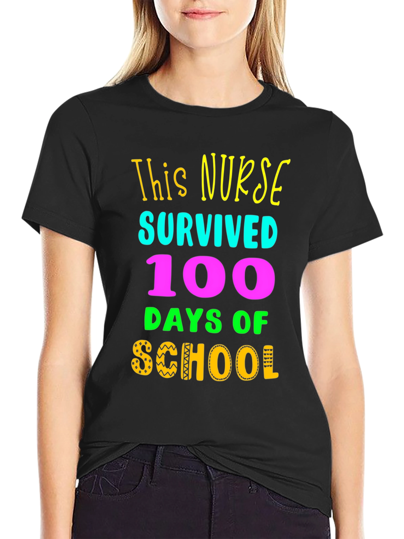 Nurse Survived 100 Days of School T-Shirt